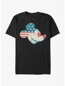 Cartoons Disney Mickey Mouse Americana Flag Fill T-Shirt