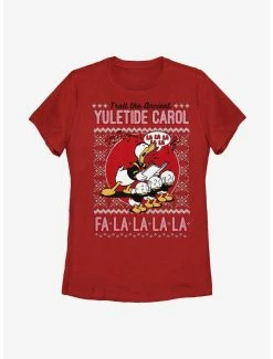 Cartoons Disney Donald Duck And The Triplets Caroling Womens T-Shirt