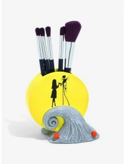 Horror Disney's The Nightmare Before Christmas Jack & Sally Spiral Hill Makeup Brush Set & Holder - BoxLunch Exclusive