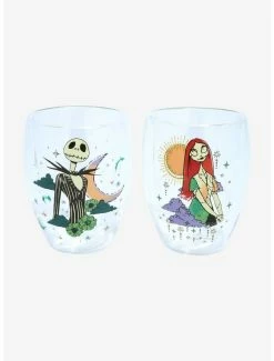 Horror Disney The Nightmare Before Christmas Jack Skellington & Sally Celestial Wine Glass Set