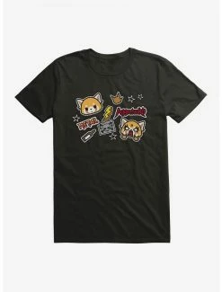 Anime Aggretsuko Metal Gig Stickers T-Shirt