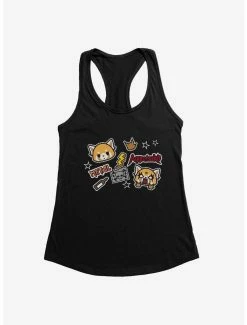 Anime Aggretsuko Metal Gig Stickers Womens Tank Top