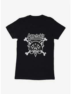 Anime Aggretsuko Metal Crossbones Womens T-Shirt