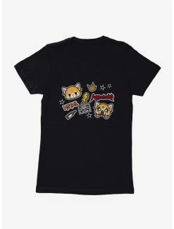Anime Aggretsuko Metal Gig Stickers Womens T-Shirt