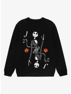 Horror Disney The Nightmare Before Christmas Jack Playing Card Crewneck - BoxLunch Exclusive