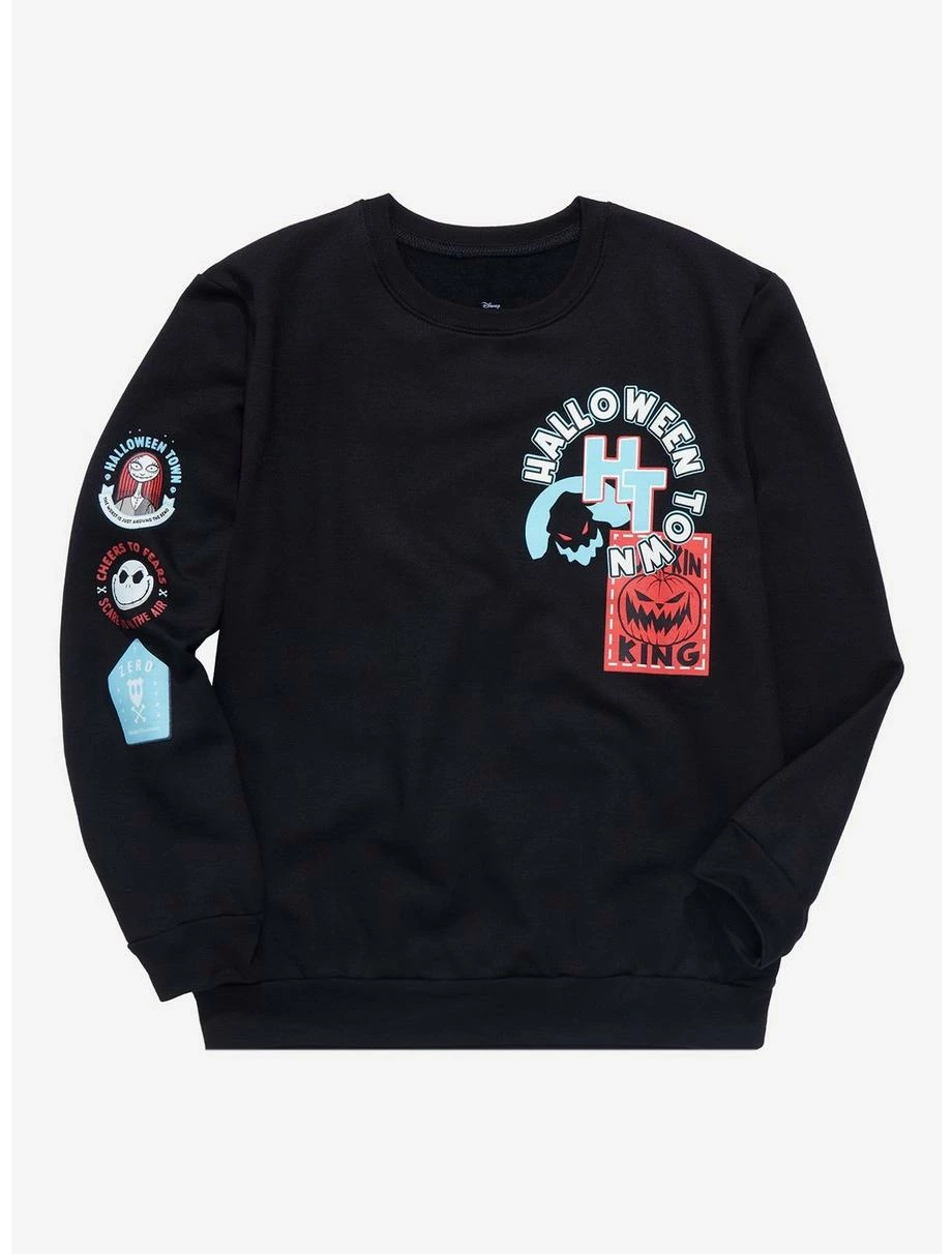 Horror Disney The Nightmare Before Christmas Halloween Town Youth Crewneck - BoxLunch Exclusive 3 Horror Disney The Nightmare Before Christmas Halloween Town Youth Crewneck - BoxLunch Exclusive
