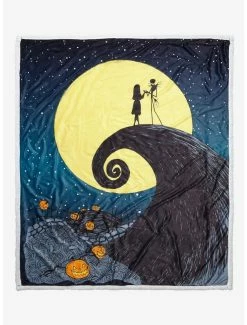 Horror Disney The Nightmare Before Christmas Spiral Hill Sherpa Throw - BoxLunch Exclusive