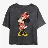 Cartoons Disney Minnie Mouse Traditional Minnie Mineral Wash Crop Womens T-Shirt -Hot Topic Sales Store 20018804 hi