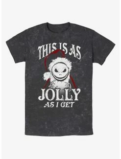 Horror Disney The Nightmare Before Christmas Jolly Santa Jack Mineral Wash T-Shirt
