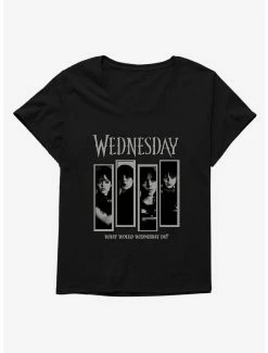 Horror Wednesday What Would Wednesday Do? Panels Womens T-Shirt Plus Size